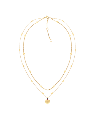 Colar Mulher A&ccedil;o Dourado Duplo