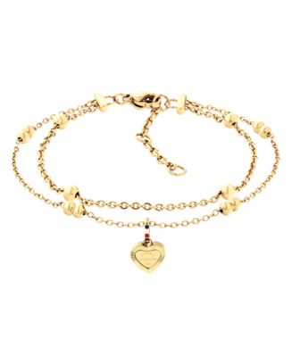 Pulseira Mulher A&ccedil;o Dourado Dupla