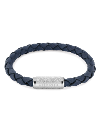 Pulseira Pele Azul Fecho Aço Íman