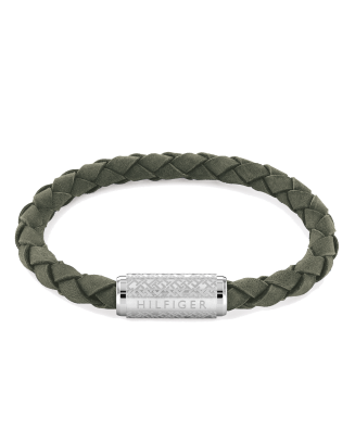 Pulseira Pele Verde Fecho Aço Íman