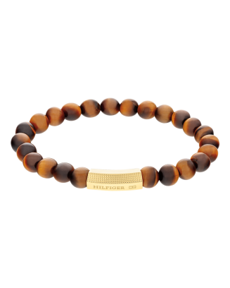 Pulseira Homem em aço e olho-de-tigre