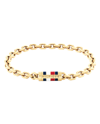 Pulseira Homem Aço Malha Dourado
