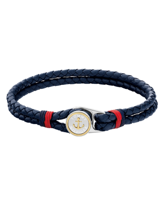 Pulseira Homem A&ccedil;o e Pele