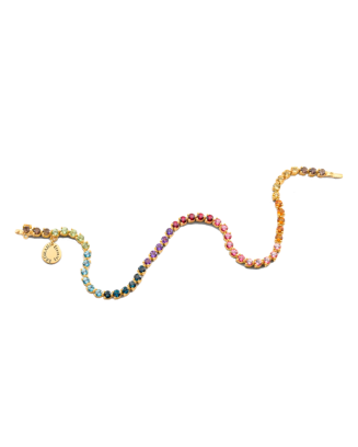 Pulseira Ouro Amarelo, Pedras Diversas e Diamantes