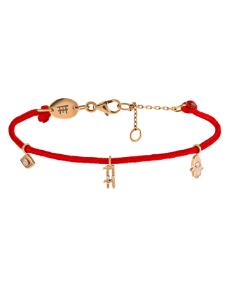 Pulseira Lucky Vermelha 3 Charms