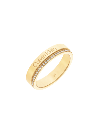 Anel Senhora Dourado com Cristais