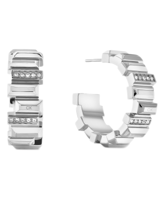 Brincos Argola Senhora em Aço com Cristais