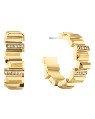 Brincos Argola Senhora Dourado com Cristais