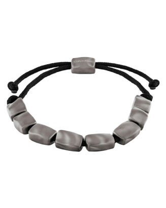 Pulseira Homem em Aço e Corda Preta