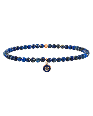 Pulseira Evil Eye, Ouro Rosa, Lapis Lazuli E Diamantes
