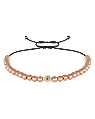 Pulseira Evil Eye Beads Ouro Rosa E Diamantes
