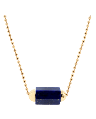 Colar Ouro Amarelo E Lapis Lazuli
