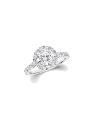 Anel Solitário Icon Ouro Branco E Diamantes com Pavé