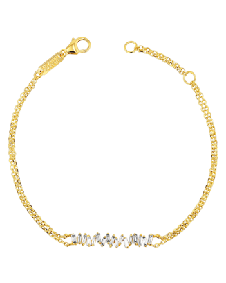 Pulseira Ouro Amarelo e Diamantes Ajust&aacute;vel