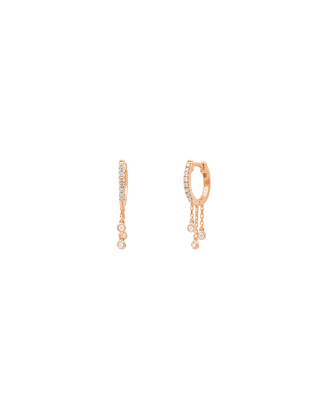 Brincos Argola Ouro Rosa E Diamantes