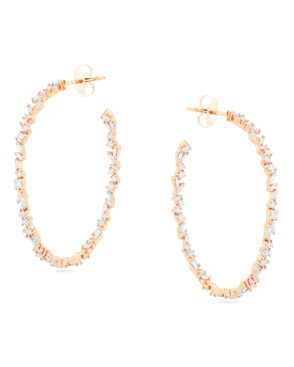 Argolas Ouro Rosa e Diamantes