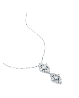 Colar Ouro Branco e Diamantes