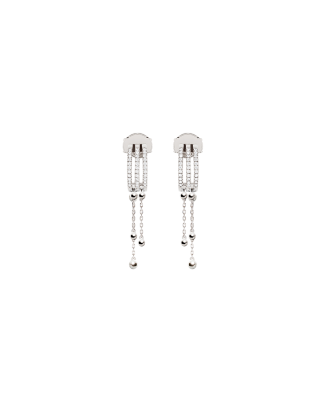 Brincos Ouro Branco e Diamantes