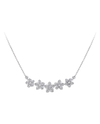 Colar Wild Flower Ouro Branco E Diamantes