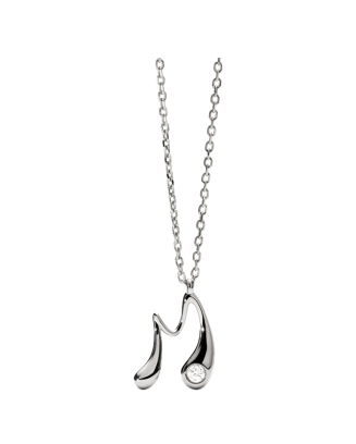 Colar Letra M Prateado