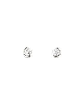 Brincos Delia Ouro Branco e Diamantes