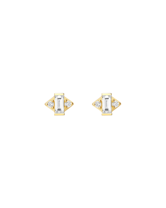 Brincos Endless Studs em Ouro Amarelo e Diamantes