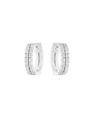 Brincos Argola Ouro Branco e Diamantes