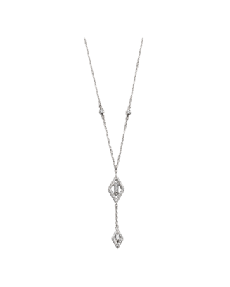 Colar Ouro Branco E Diamantes