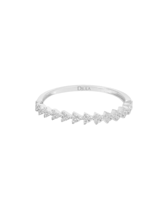 Anel Triangle Ouro Branco E Diamantes