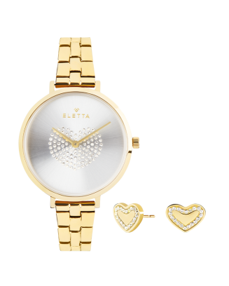 Box Rel&oacute;gio Mulher Hearts Gold