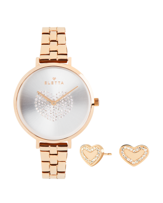 Box Rel&oacute;gio Mulher Hearts Rose