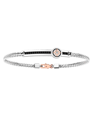 Pulseira Ouro Branco, Ouro Rosa E Diamantes