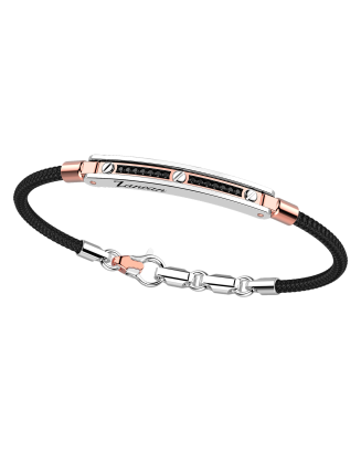 Pulseira Ouro Branco, Ouro Rosa E Diamantes Pretos