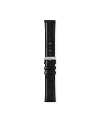 Bracelete Pele Preta Aço 22mm