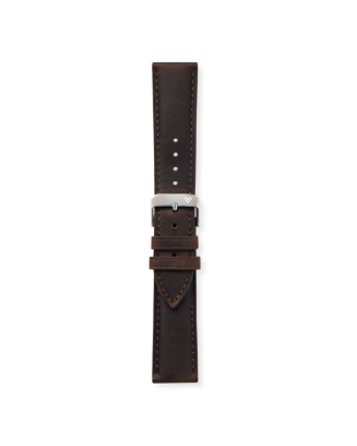 Bracelete Pele Castanha Aço 22mm