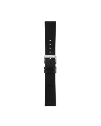Bracelete Pele Preta Aço Mate 20mm