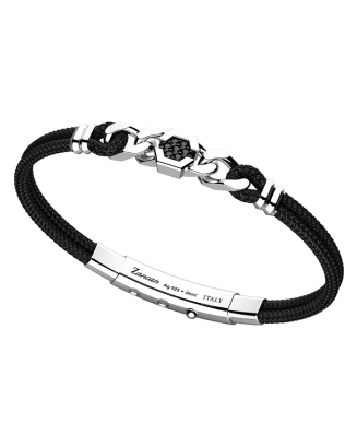 Pulseira Prata E Espinélios Pretos