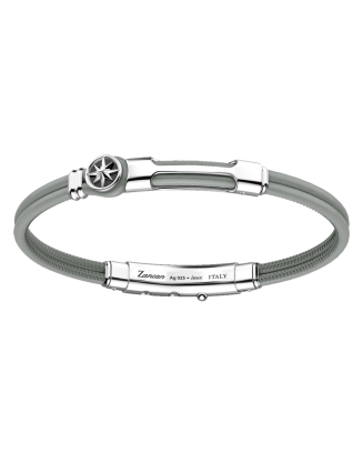 Pulseira Pele Cinzenta E Prata