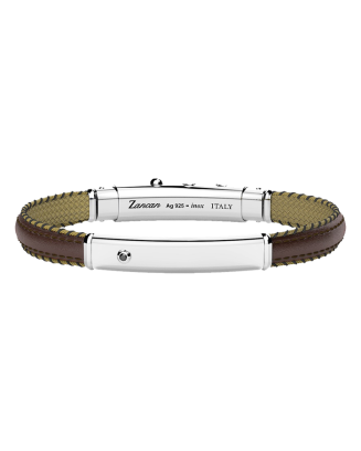 Pulseira Pele Castanha, Prata E Espinélio Preto