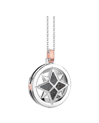 Colar Prata, Ouro Rosa E Diamantes Pretos