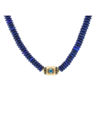 Colar Ouro Amarelo, Lapis Lazuli E Diamantes