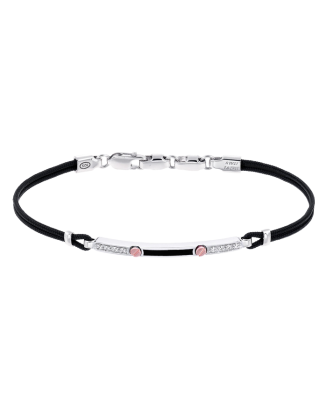 Pulseira Ouro Rosa, Prata E Safira Branca