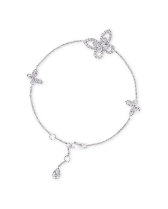 Pulseira Butterfly Ouro Branco E Diamantes