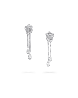 Brincos Knot Ouro Branco E Diamantes