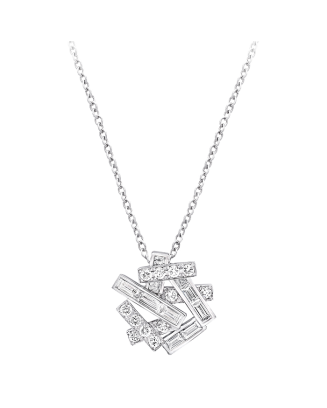 Colar Pendente Threads Ouro Branco E Diamantes