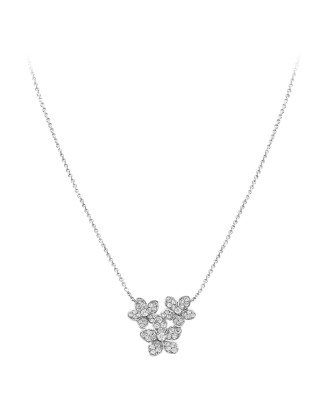 Colar Pendente Wild Flower Ouro Branco E Diamantes
