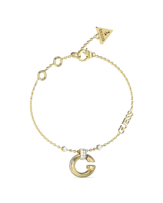 Pulseira em Aço Dourada com Pendente em G