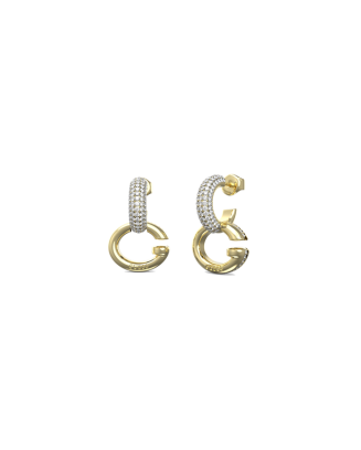 Brincos em Aço Dourado com Pendente em G