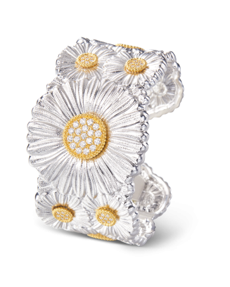Pulseira Blossoms Prata com Ouro Amarelo e Diamantes