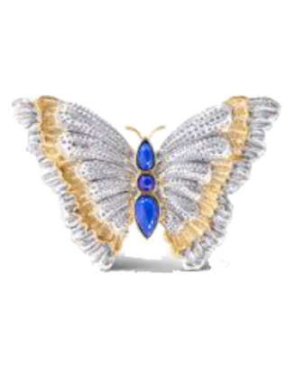 Alfinete Borboleta Prata e Lapis Lazuli
